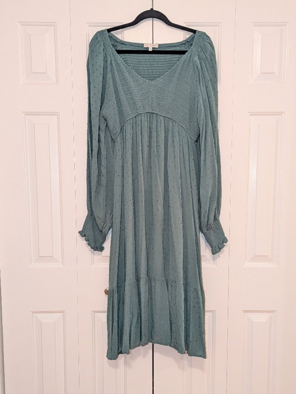 Baltic Born Sage Green Swiss Dot Maxi Dress – XXXL – Boho Cottagecore